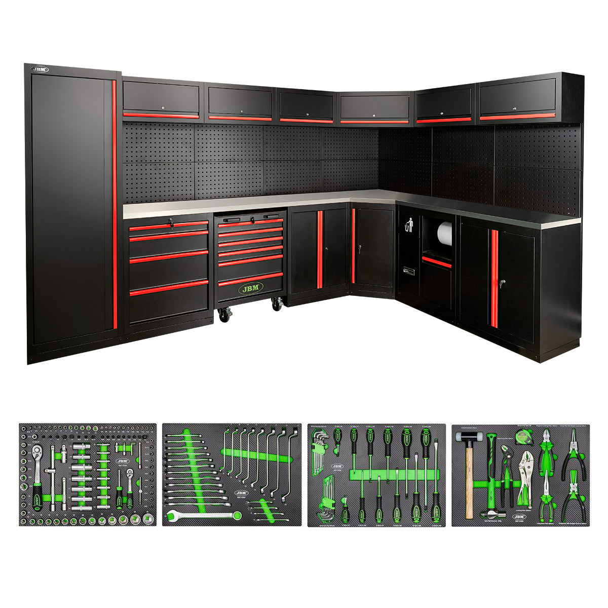 SET DI MOBILI MODULARI (43 PEZZI) - ROSSO | SERIE587R