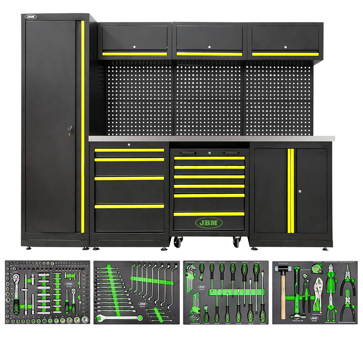 SET DI MOBILI COMPONIBILI PER OFFICINA (18 PEZZI) - GIALLO | SERIE588Y