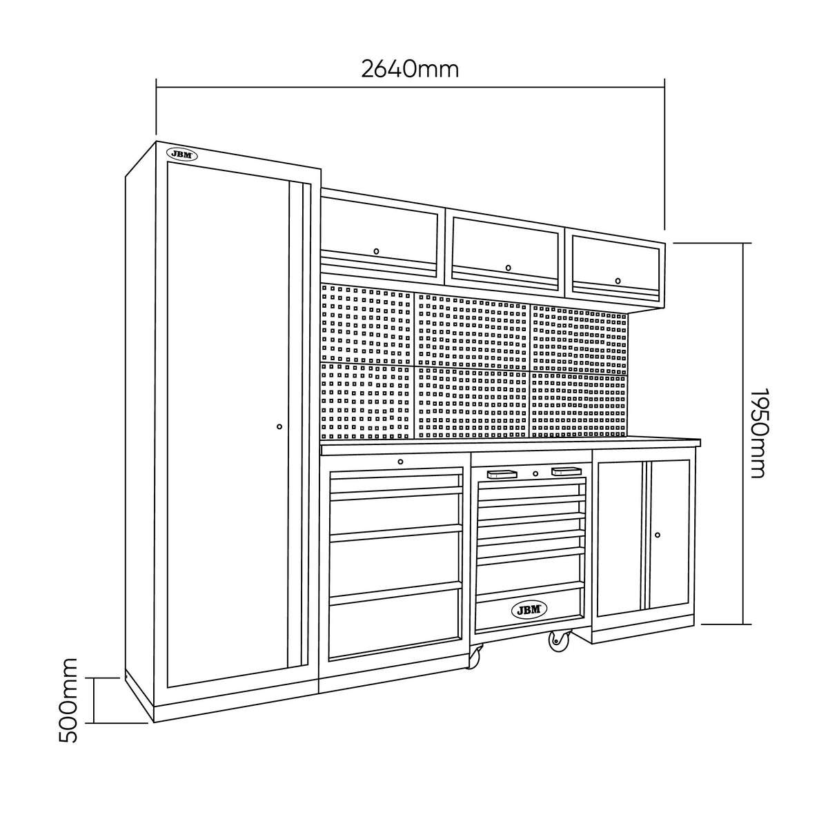 SET DI MOBILI COMPONIBILI PER OFFICINA (18 PEZZI) + SET DI 4 MODULI DI UTENSILI IN CARBONIO EVA | SERIE446