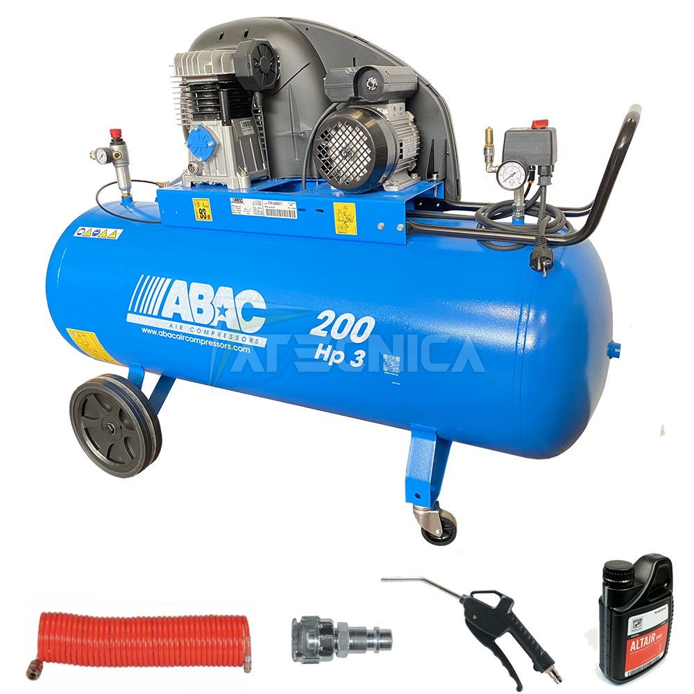 4116024534 Compressore a pistoni per aria compressa 200 L 3Hp ABAC A29B 200 2,2Kw 320l/min