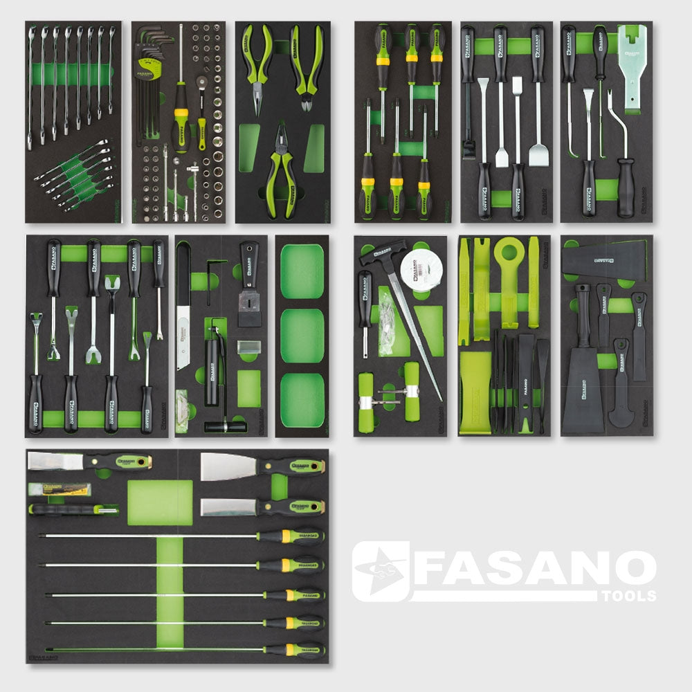 Assortimento di 171 utensili in moduli di gomma morbida | FG 100/AS171