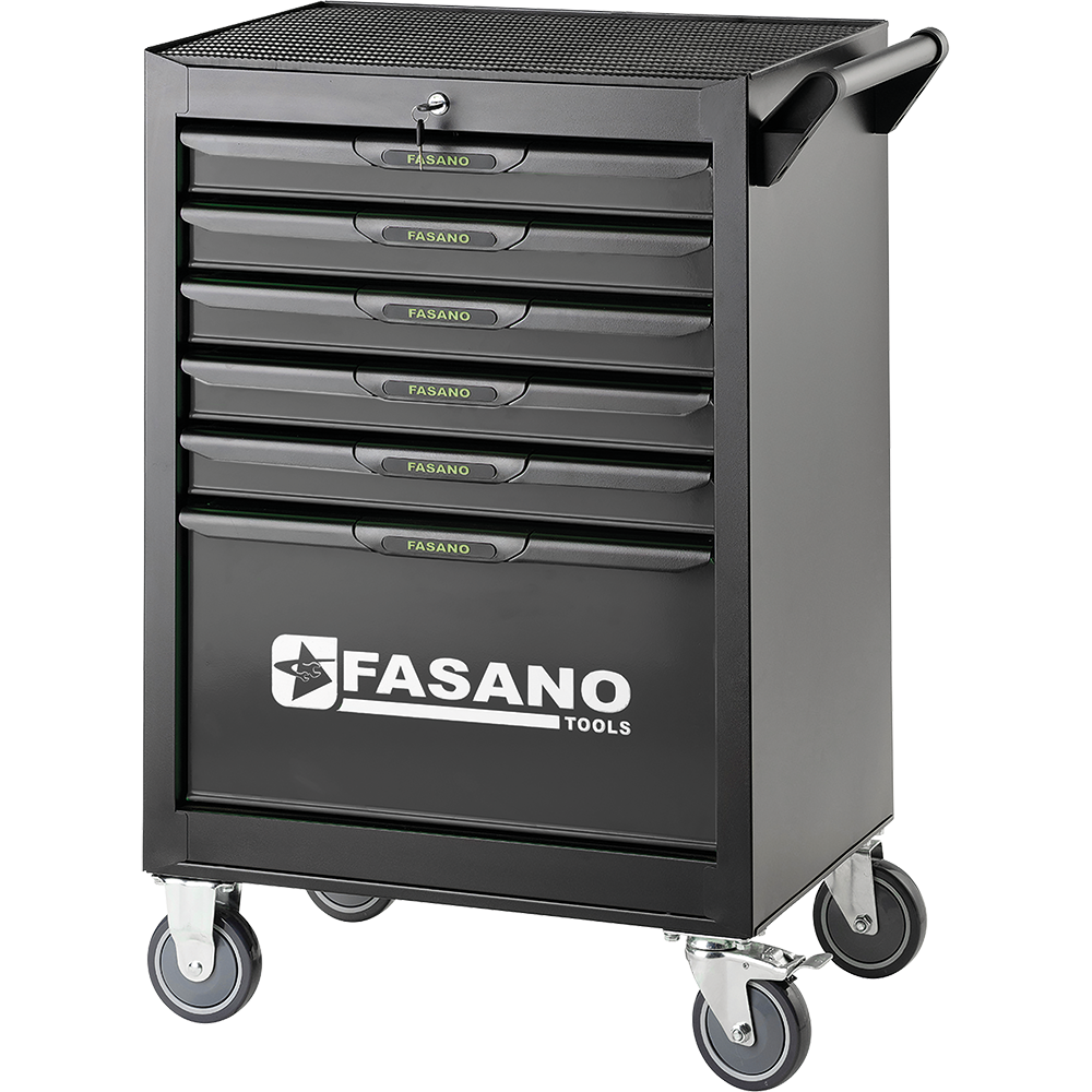 Carrello porta utensili mod. FG 101 con top in gomma a 6 cassetti | FG 101D/6G
