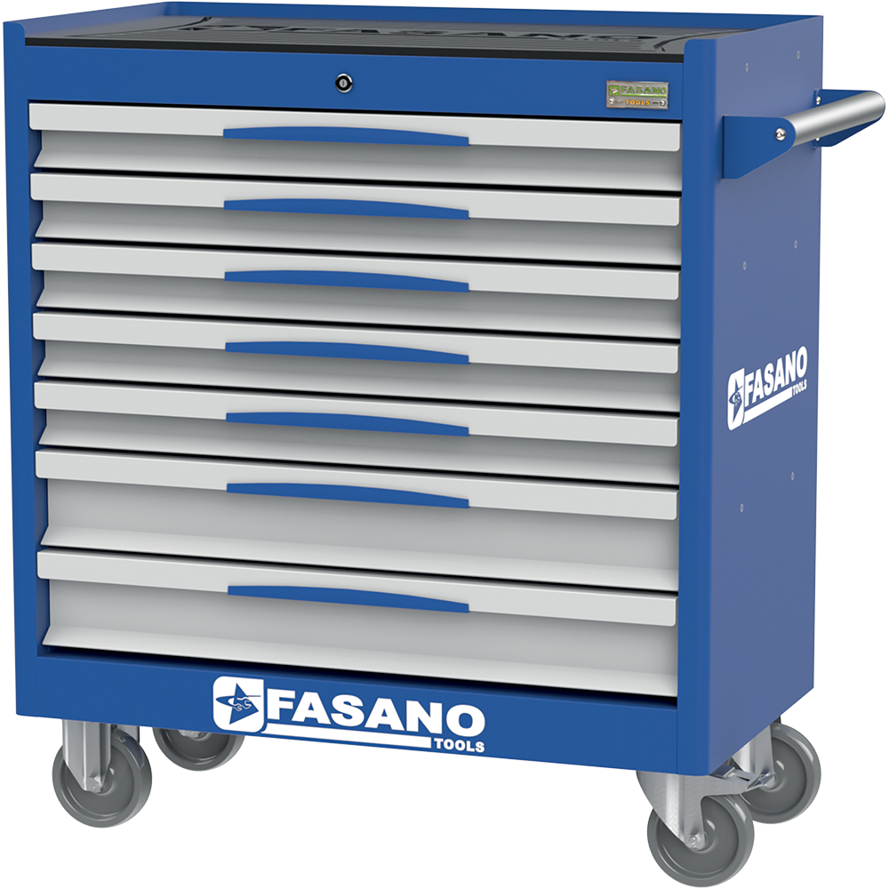 Carrello porta utensili mod. FG 104 con top in gomma a 7 cassetti | FG 104D/7G