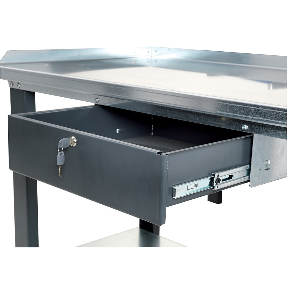FG 129/D1.5 BANCO DA LAVORO CON RIPIANO IN ACCIAIO E CASSETTO -1.5M
