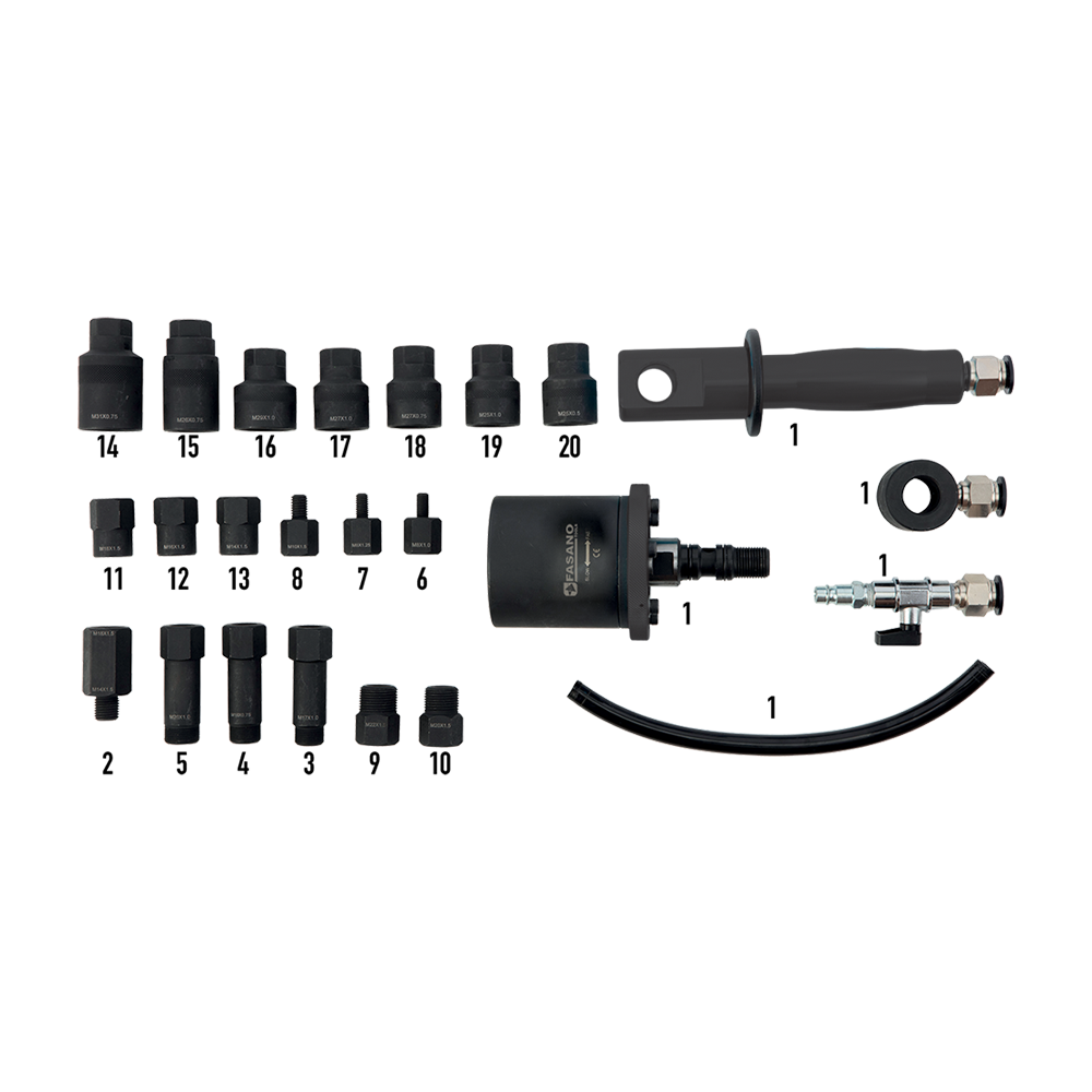 Pneumatic tool set for electro-injectors Bosch, Delphi, Siemens e Denso | FG 191/S24