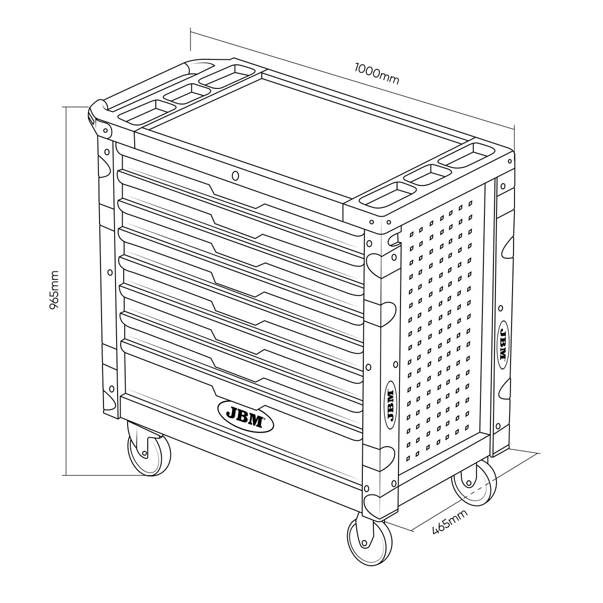 CARRELLO XL A 8 CASSETTI CON ASSORTIMENTO DI 468 PEZZI | 54688